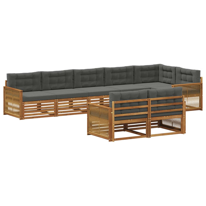 Set de canapele de exterior cu pernă 8 pcs Natural și Antracit WALTI