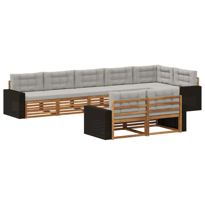 Set de canapele de exterior 8 pcs Natural și gri deschis WALTI