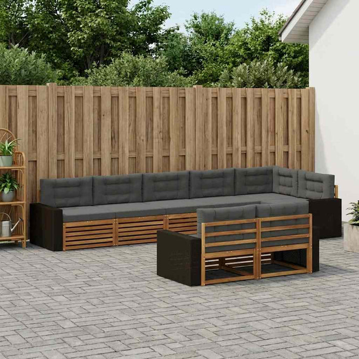 Set de canapele de exterior cu pernă 8 pcs Natural și Antracit WALTI