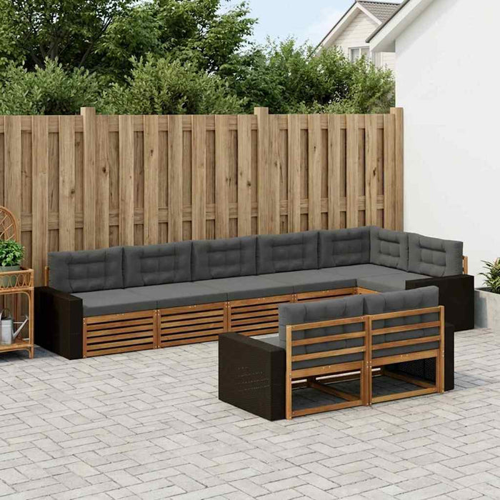 Set de canapele de exterior cu pernă 8 pcs Natural și Antracit WALTI