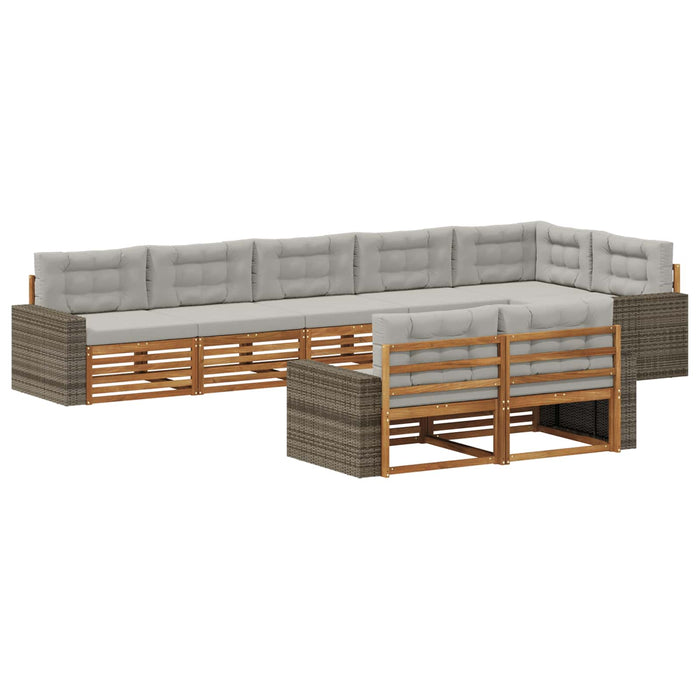 Set de canapele de exterior 8 pcs Natural și gri deschis WALTI