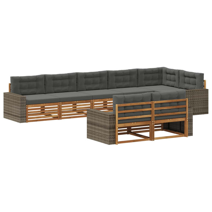 Set de canapele de exterior cu pernă 8 pcs Natural și Antracit WALTI