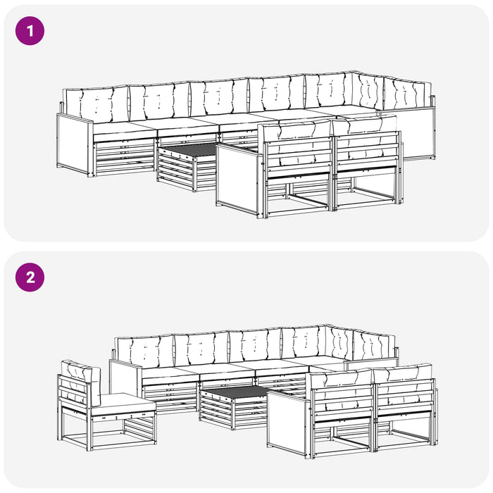 Set de canapele de exterior cu pernă 9 pcs WALTI