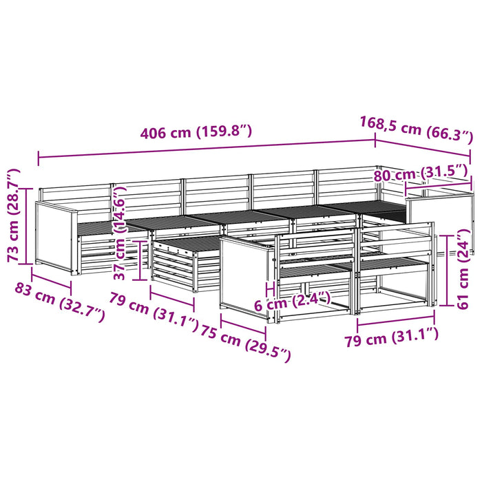 Set de canapele de exterior 9 pcs WALTI