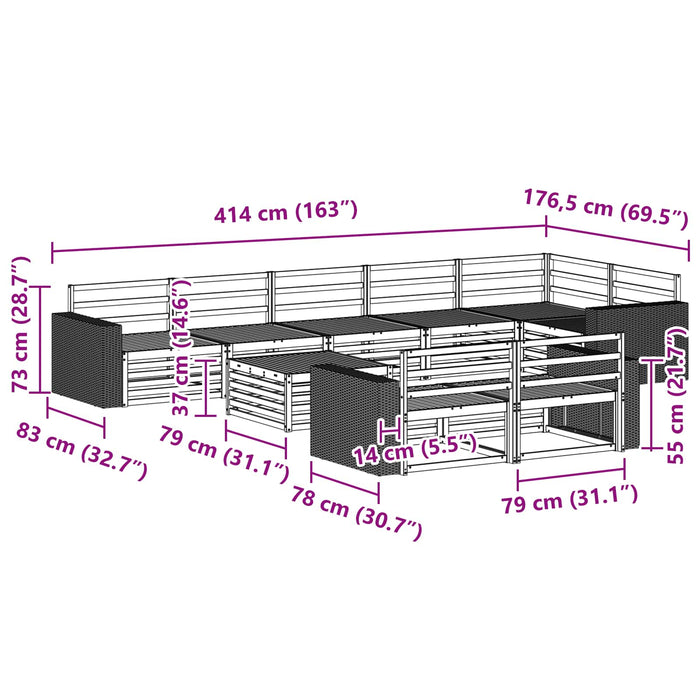 Set de canapele de exterior 9 pcs WALTI