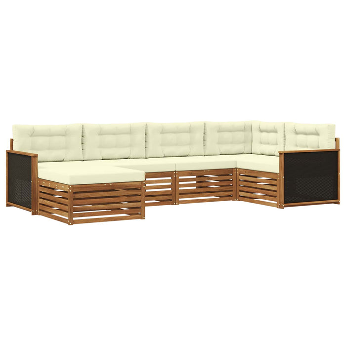 Set de canapele de exterior cu pernă 6 pcs Natural și Crem WALTI