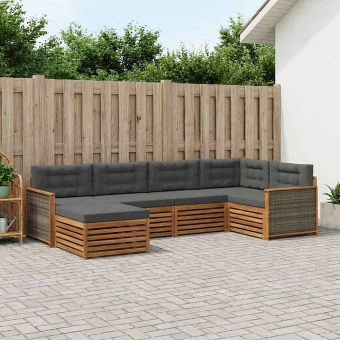 Set de canapele de exterior cu pernă 6 pcs Natural și Antracit WALTI