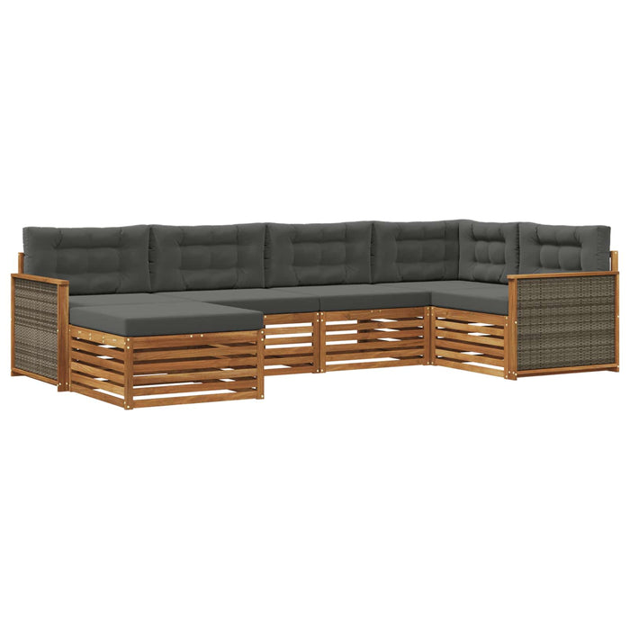 Set de canapele de exterior cu pernă 6 pcs Natural și Antracit WALTI