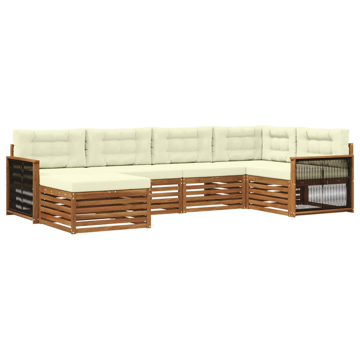 Set de canapele de exterior cu pernă 6 pcs Natural și Crem WALTI