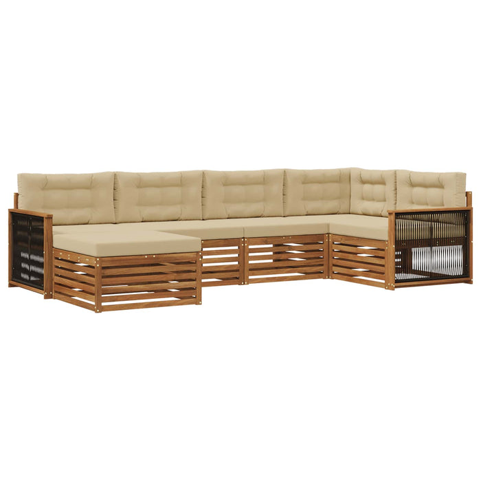 Set de canapele de exterior cu pernă 6 pcs Natural și Bej - WALTI WALTI