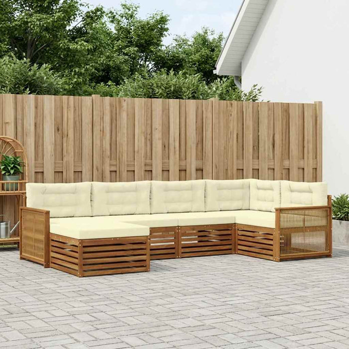 Set de canapele de exterior cu pernă 6 pcs Natural și Crem - WALTI WALTI