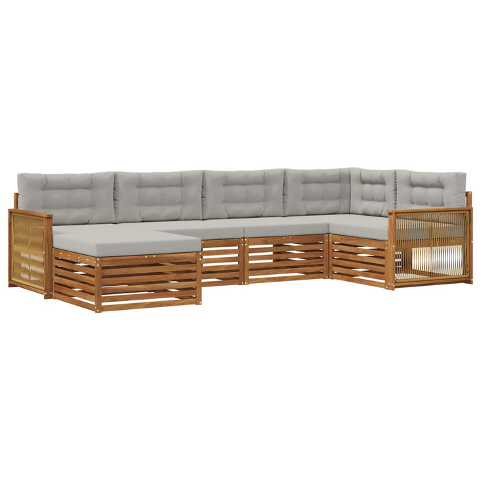 Set de canapele de exterior 6 pcs Natural și gri deschis WALTI