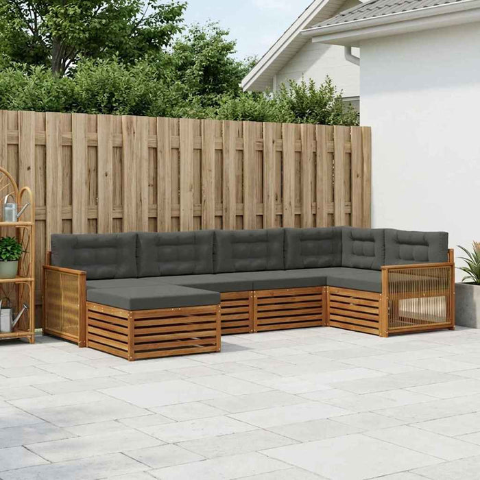 Set de canapele de exterior cu pernă 6 pcs Natural și Antracit WALTI