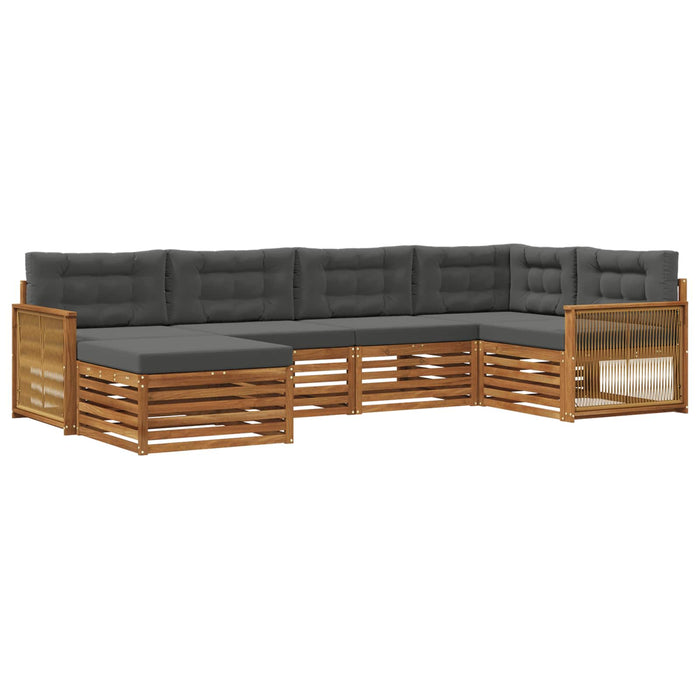 Set de canapele de exterior cu pernă 6 pcs Natural și Antracit WALTI