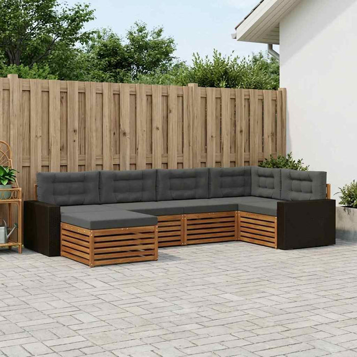 Set de canapele de exterior cu pernă 6 pcs Natural și Antracit WALTI