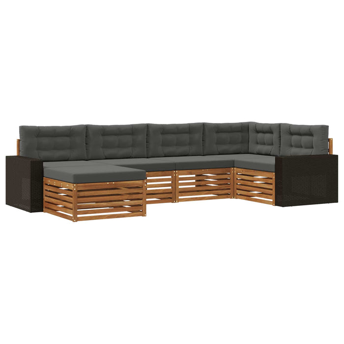 Set de canapele de exterior cu pernă 6 pcs Natural și Antracit WALTI