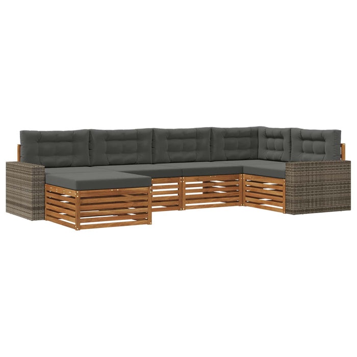 Set de canapele de exterior cu pernă 6 pcs Natural și Antracit WALTI