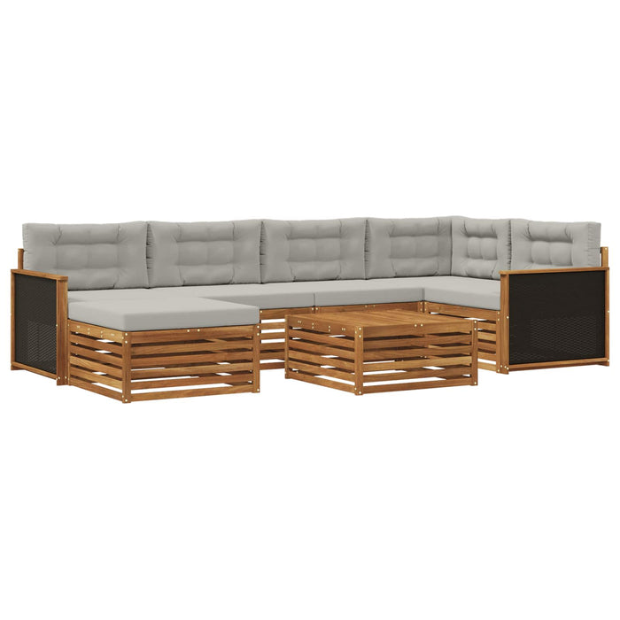 Set de canapele de exterior 7 pcs Natural și gri deschis WALTI