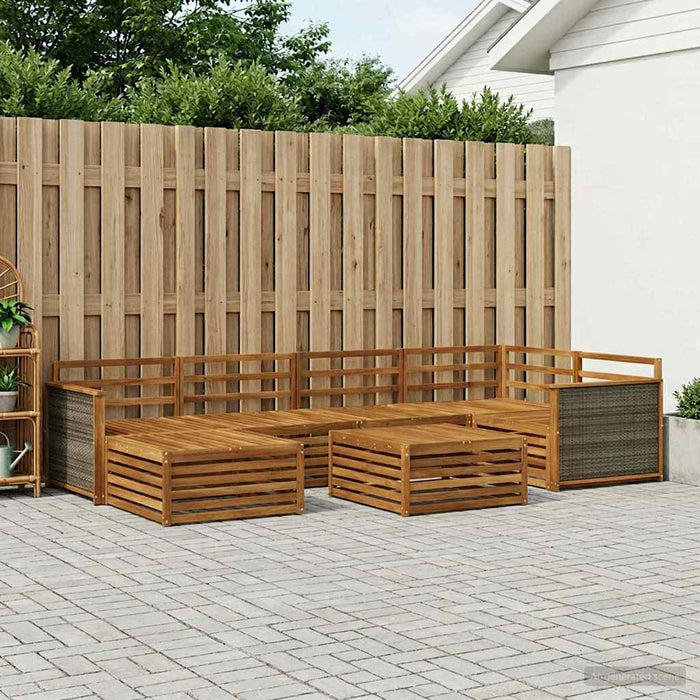 Set de canapele de exterior 7 pcs natural WALTI