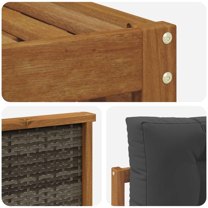 Set de canapele de exterior cu pernă 7 pcs Natural și Antracit WALTI