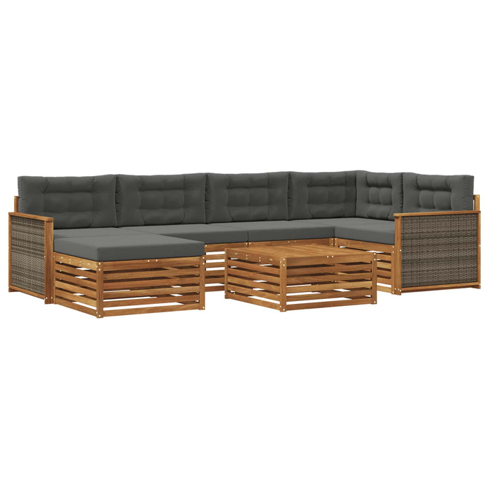 Set de canapele de exterior cu pernă 7 pcs Natural și Antracit WALTI