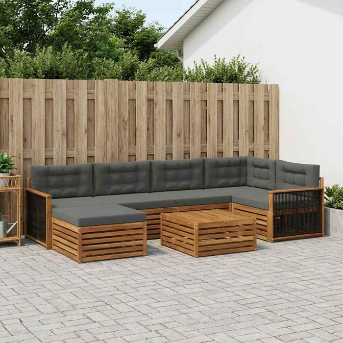 Set de canapele de exterior cu pernă 7 pcs Natural și Antracit WALTI