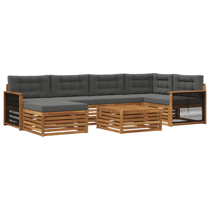 Set de canapele de exterior cu pernă 7 pcs Natural și Antracit WALTI