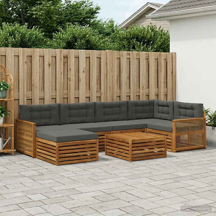 Set de canapele de exterior cu pernă 7 pcs Natural și Antracit WALTI