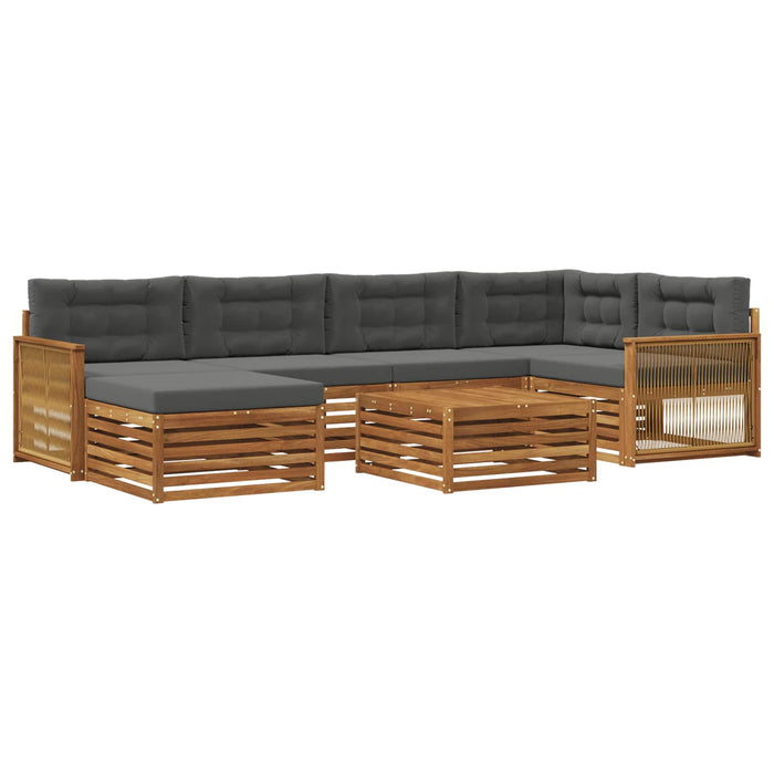 Set de canapele de exterior cu pernă 7 pcs Natural și Antracit WALTI