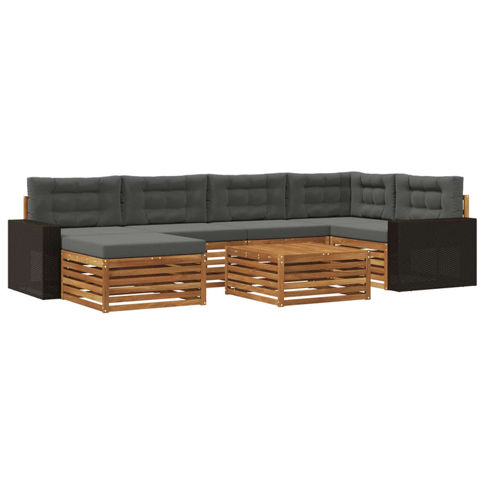 Set de canapele de exterior cu pernă 7 pcs Natural și Antracit WALTI