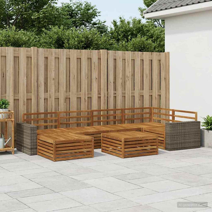 Set de canapele de exterior 7 pcs natural WALTI