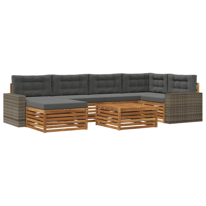 Set de canapele de exterior cu pernă 7 pcs Natural și Antracit WALTI
