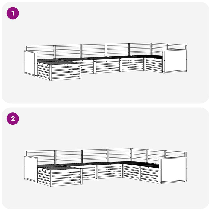 Set de canapele de exterior 7 pcs natural WALTI