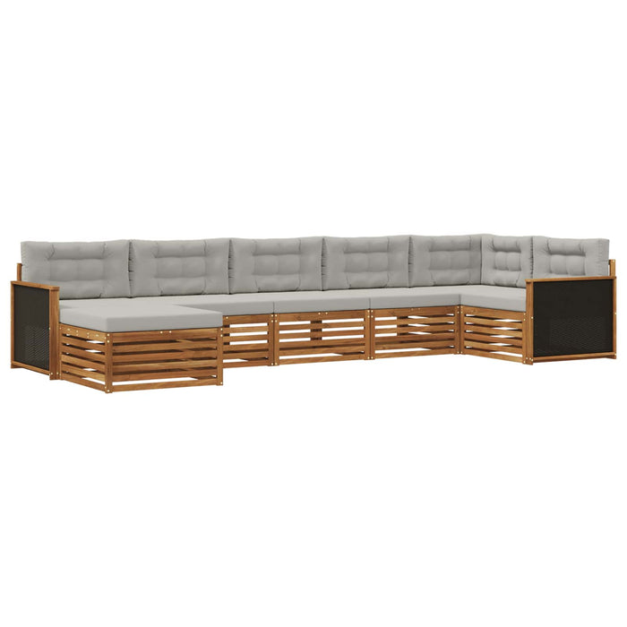 Set de canapele de exterior 7 pcs Natural și gri deschis WALTI
