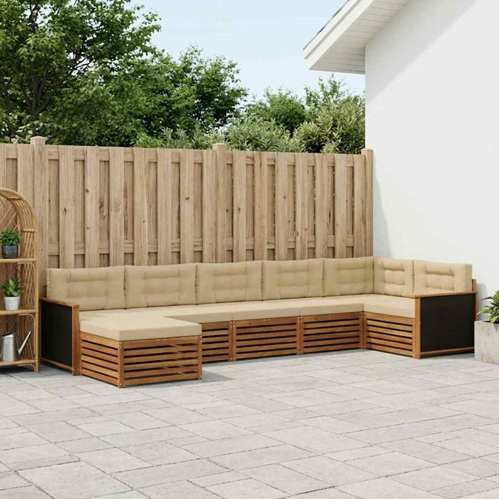 Set de canapele de exterior cu pernă 7 pcs Natural și Bej - WALTI WALTI