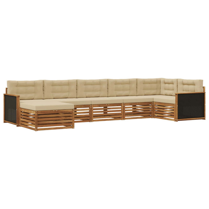 Set de canapele de exterior cu pernă 7 pcs Natural și Bej - WALTI WALTI