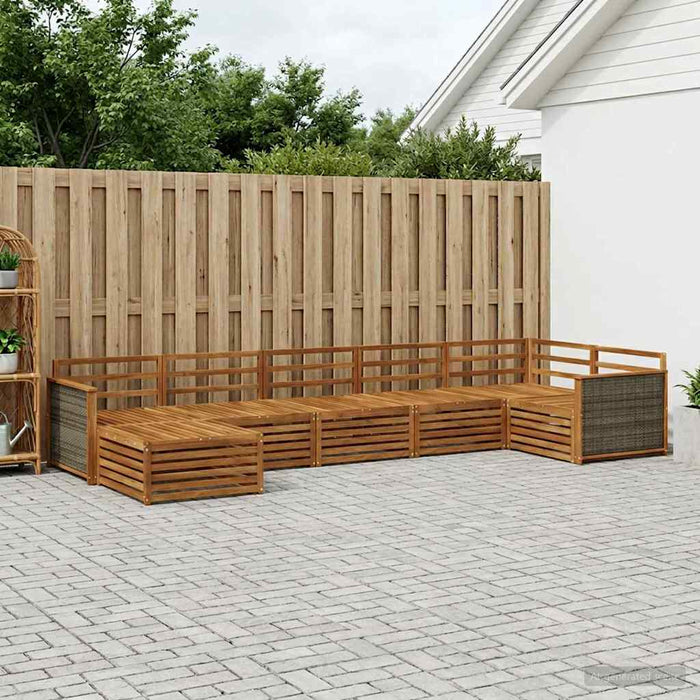 Set de canapele de exterior 7 pcs natural WALTI