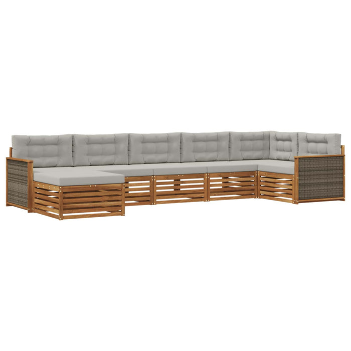 Set de canapele de exterior 7 pcs Natural și gri deschis WALTI