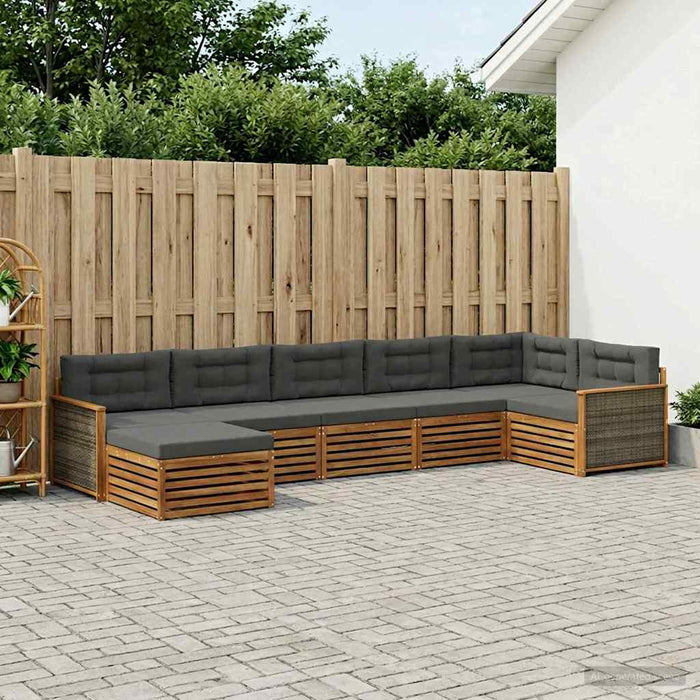Set de canapele de exterior cu pernă 7 pcs Natural și Antracit - WALTI WALTI