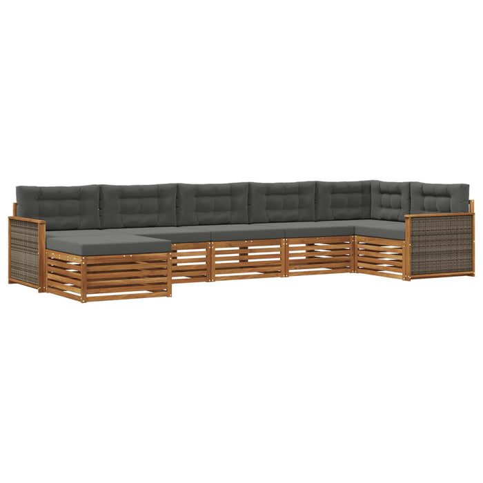 Set de canapele de exterior cu pernă 7 pcs Natural și Antracit - WALTI WALTI
