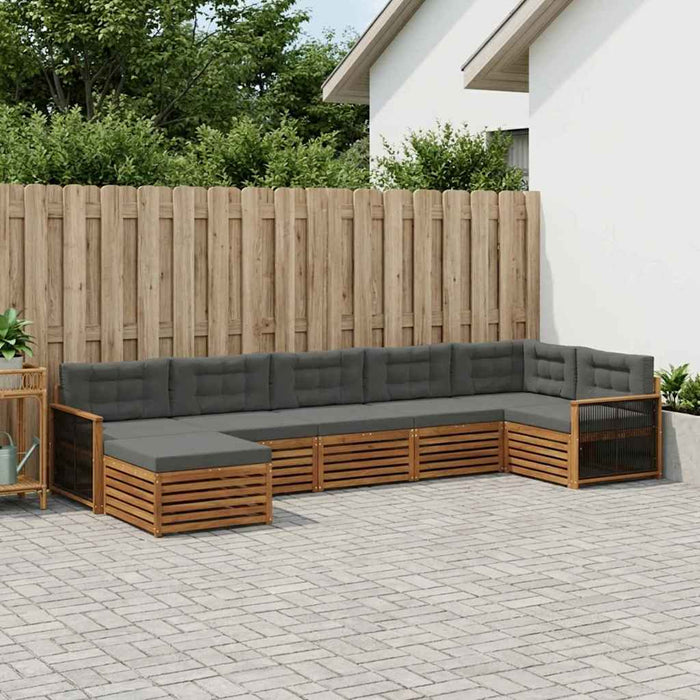 Set de canapele de exterior cu pernă 7 pcs Natural și Antracit WALTI