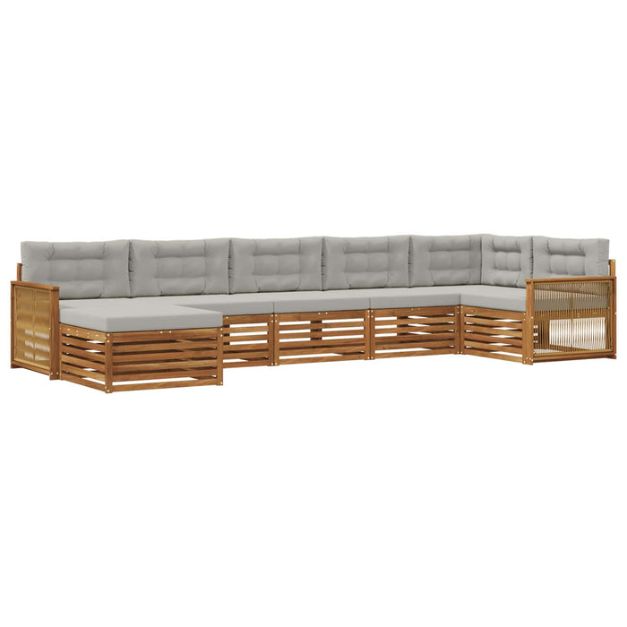 Set de canapele de exterior 7 pcs Natural și gri deschis WALTI