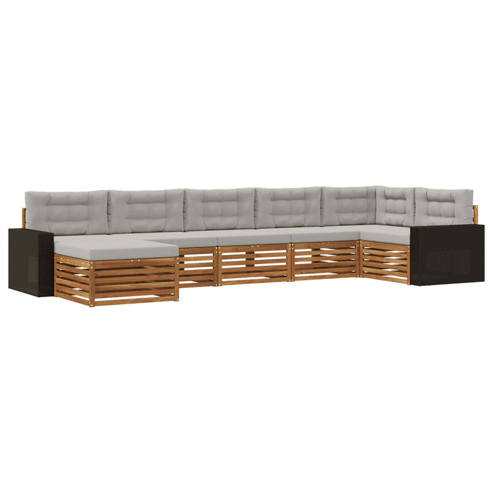 Set de canapele de exterior 7 pcs Natural și gri deschis WALTI