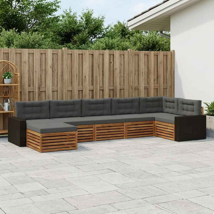 Set de canapele de exterior cu pernă 7 pcs Natural și Antracit WALTI