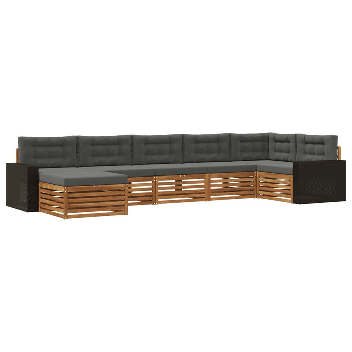 Set de canapele de exterior cu pernă 7 pcs Natural și Antracit WALTI