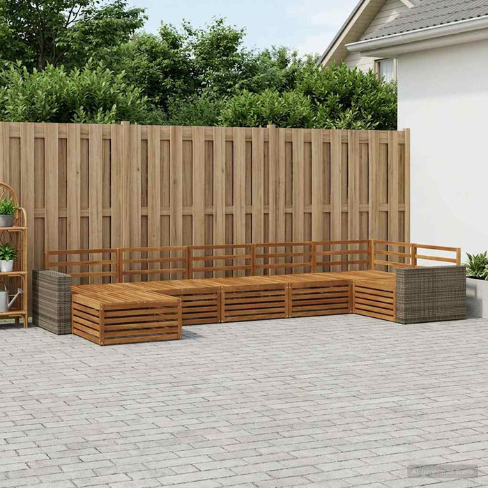 Set de canapele de exterior 7 pcs natural WALTI
