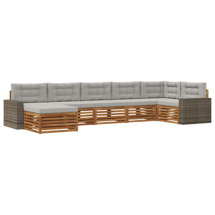 Set de canapele de exterior 7 pcs Natural și gri deschis WALTI
