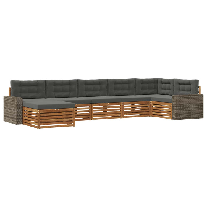 Set de canapele de exterior cu pernă 7 pcs Natural și Antracit WALTI