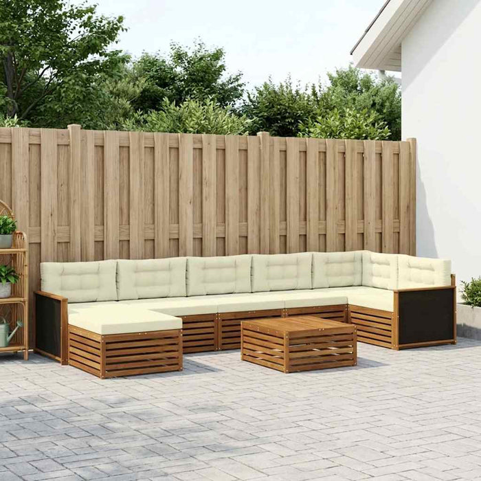 Set de canapele de exterior cu pernă 8 pcs Natural și Crem - WALTI WALTI