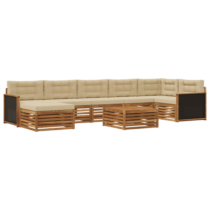 Set de canapele de exterior cu pernă 8 pcs Natural și Bej WALTI